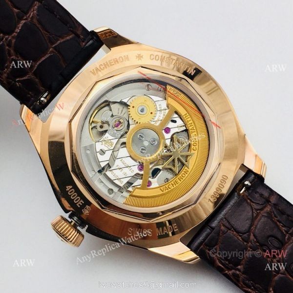 Super Clone Vacheron Constantin Fiftysix Moonphase Watch Rose Gold Chocolate Face