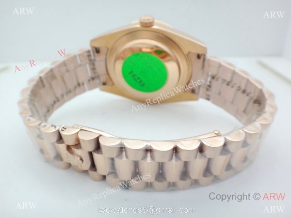 Rose Gold Black Dial Rolex Day-Date II 40mm Replica Watch