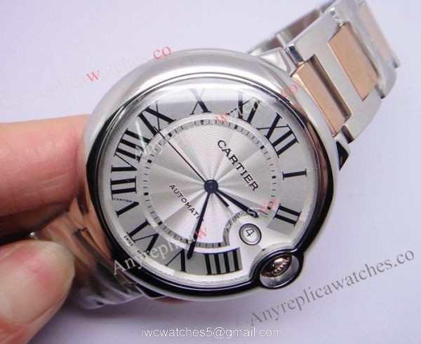 40mm CARTIER Ballon Bleu Replica Watch 2-Tone Rose Gold