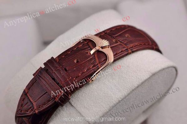 NEW Style Copy Rolex Datejust Watch Brown Leather Band 39mm