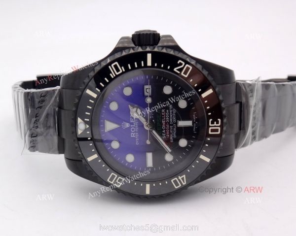 Rolex Deepsea Sea Dweller D-Blue Solid Black watch case 44mm