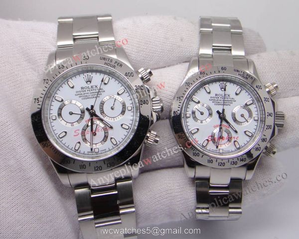 Replica rolex daytona stainless steel white face automatic watch