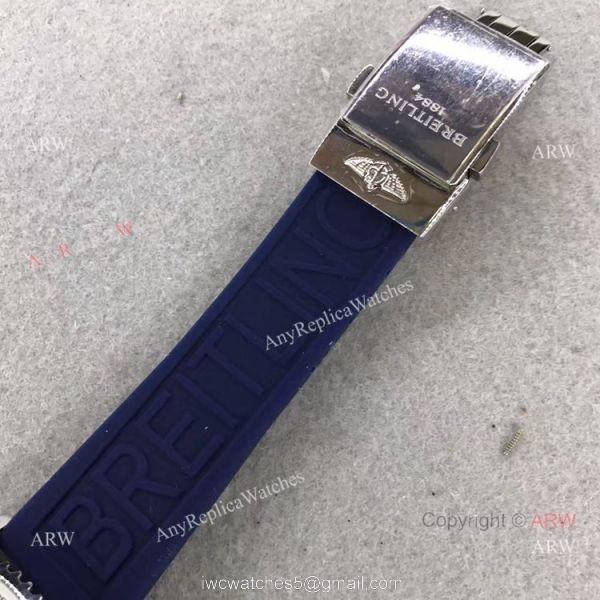 Copy Breitling Navitimer Rubber Strap Blue Chronograph Dial Watch