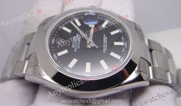 NEW UPGRADED Rolex Datejust 41 Black Replica Watch SS Oyster Face