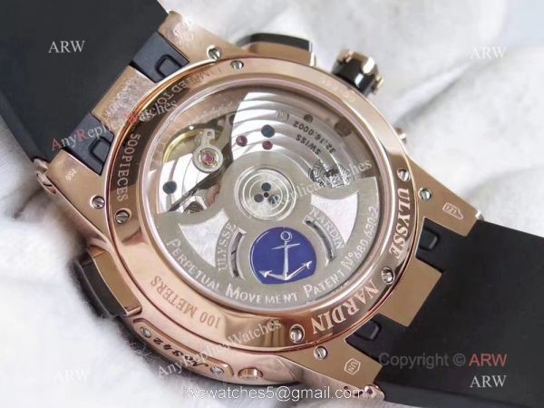 Swiss Grade Replica Ulysse Nardin El Toro Rose Gold Rubber Watch