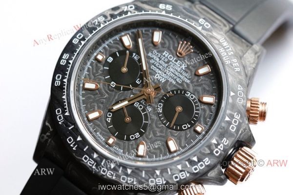 Swiss Grade 1 Replica Rolex Daytona Rubber Band Carbon Fiber Watch