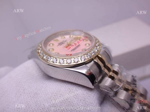 Rolex Datejust Watch 2-Tone Pink MOP Diamond bezel Ladies 31mm