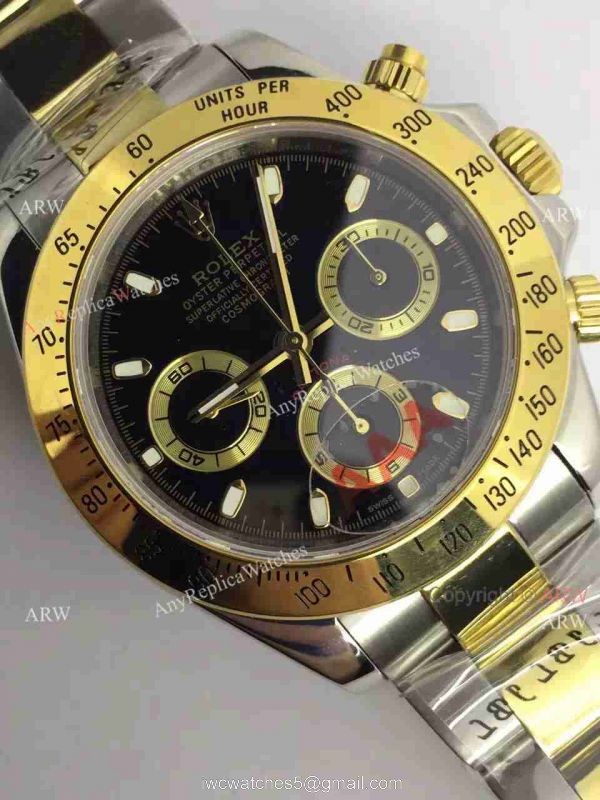 2-Tone Black Dial Rolex Valjoux 7750 Cosmograph Daytona Swiss Grade