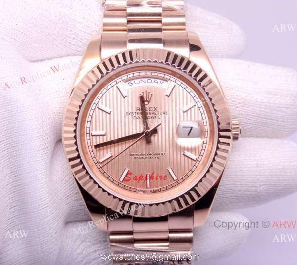 New Style Rolex Day-Date II Rose Gold Watch 41mm