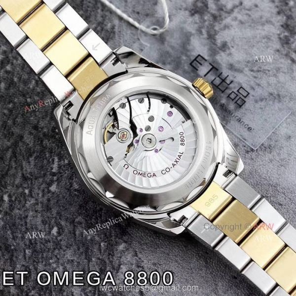 ET V4 Swiss ETA 8800 Omega Seamaster Superluminova 2 Tone Watch