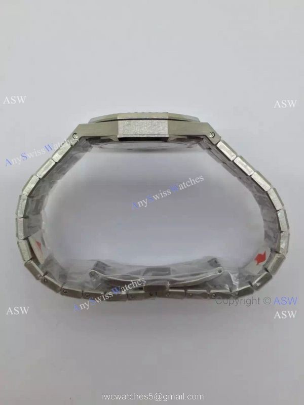 Copy Swiss Audemars Piguet Royal Oak Diamond Bezel Watch SS White Dial