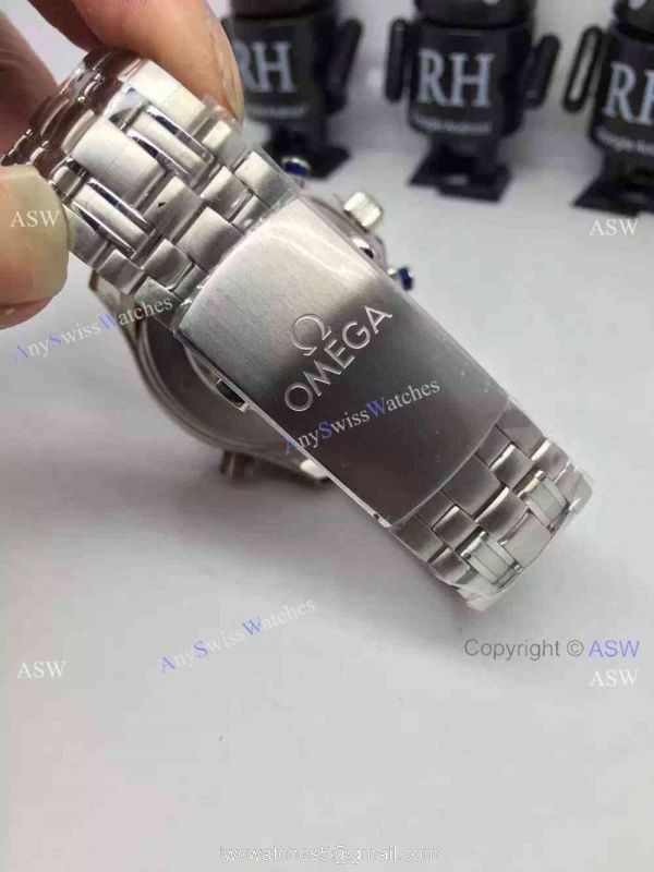 Grade 1A Swiss Omega Seamaster 300 Replica Watch SS Blue Chronograph Dial