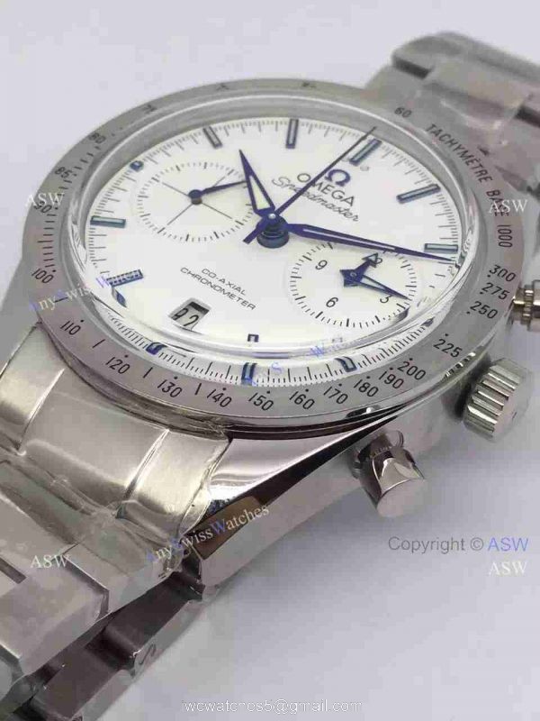 Copy Swiss Omega Speedmaster Watch Stainless Steel White Chronograph