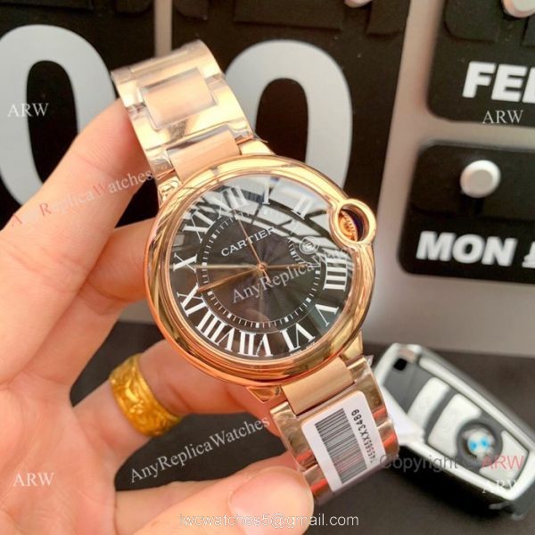 Cartier Ballon Bleu de Stainless Steel 42mm Watch New Blue Face