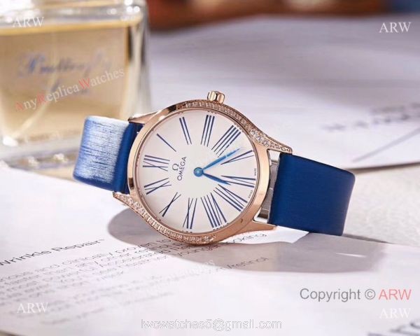 2018 Copy Omega De Ville Tresor Lady Watch Rose Gold Case