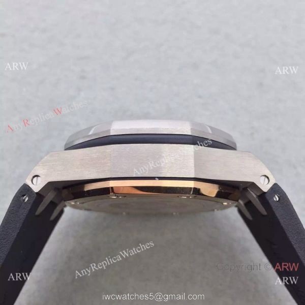 Swiss 3126 Audemars Piguet Replica Watch SS Rose Gold Inner Rubber Strap