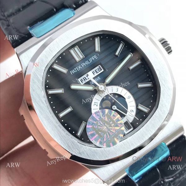 Swiss Patek Philippe Nautilus Day Date Blue Dial Watch Replica