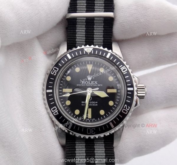 Rolex Vintage Submariner Replica Watch Stainless Steel Nylon Strap