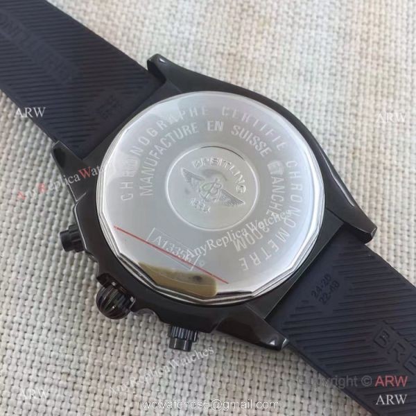 Copy Breitling Chronomat B01 Black Case RUBBER Strap Men Watch