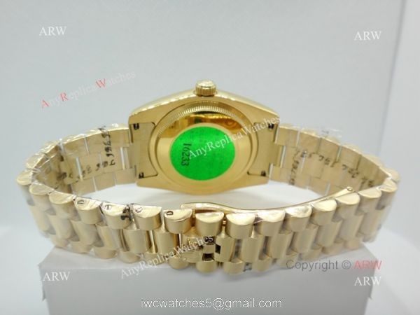 36mm Rolex Day Date Yellow Gold Replica Watches Worldwide Shipping