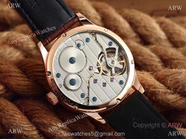 High Quality IWC Tourbillon Portuguese Watch Rose Gold Black Dial