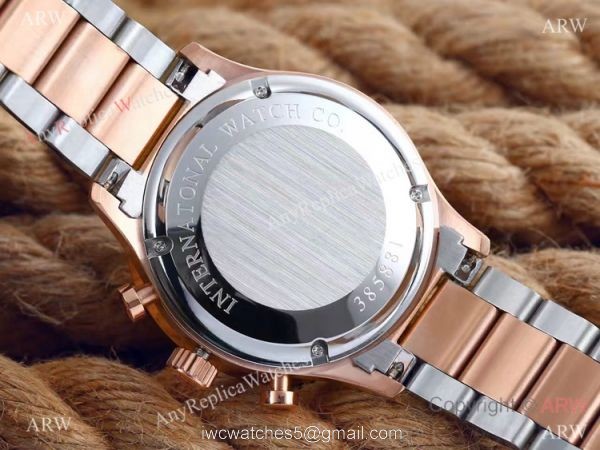 IWC Portuguese Black Face 2-Tone Rose Gold Case Copy Watch
