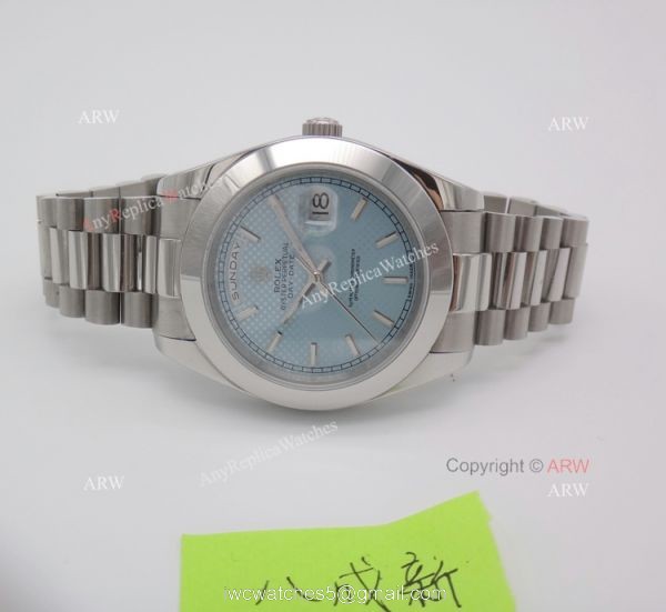 Rolex Day Date Ice Blue Replica Watch 40mm Stainless Steel Presidential