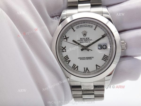 Rolex Daydate II Large size Roman Face Smooth Bezel Copy Watch A+