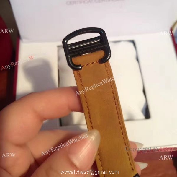 Buy Replica Cartier Ballon Bleu Automatic Watch Brown Leather ADLC coating Case