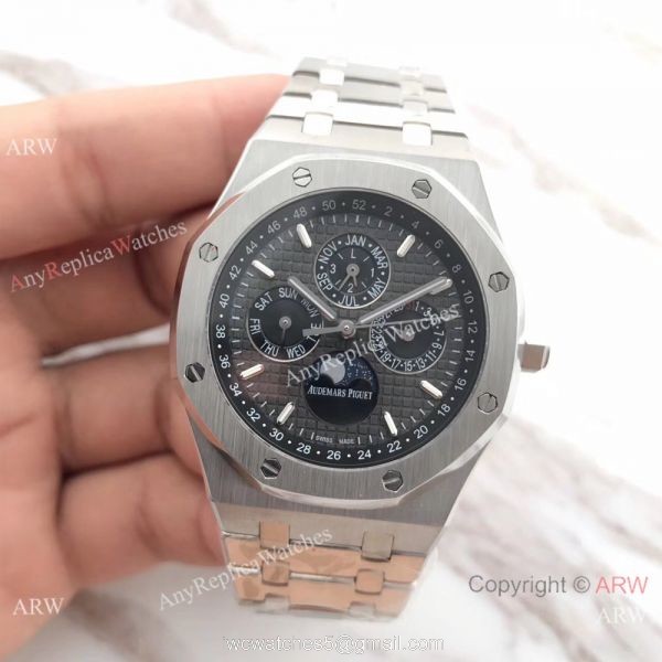 Audemars Piguet Royal Oak Perpetual Calendar Replica Watch Stainless Steel Black Dial 41mm