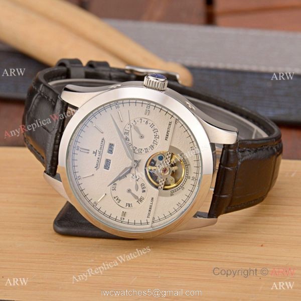 Fake Jaeger-LeCoultre Perpetual Calendar 42mm Watch SS Black Dial