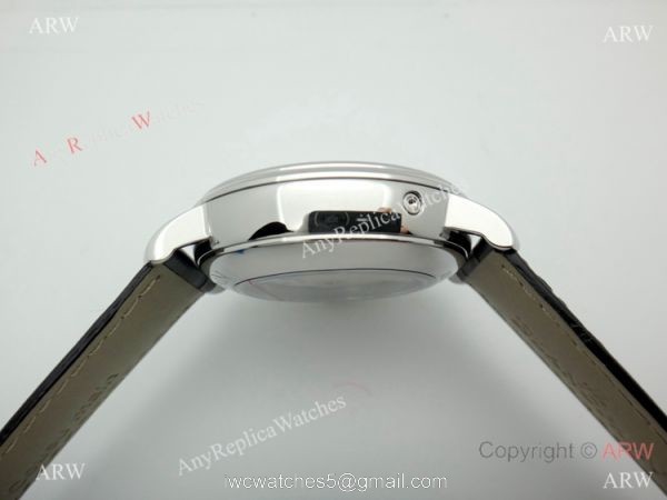 Copy Blancpain Moonphase and Perpetual Calendar Watch White Dial Black Leather Band