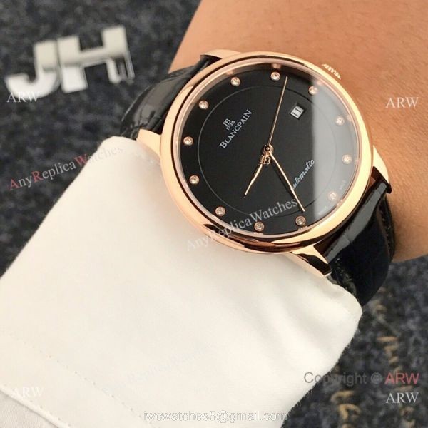 High Quality Copy Blancpain Lovers Watches SS Black Dial