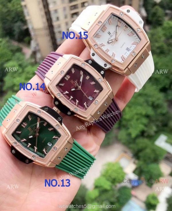 Copy Hublot Spirit of Big Bang Diamond Watches Rose Gold Lady Size