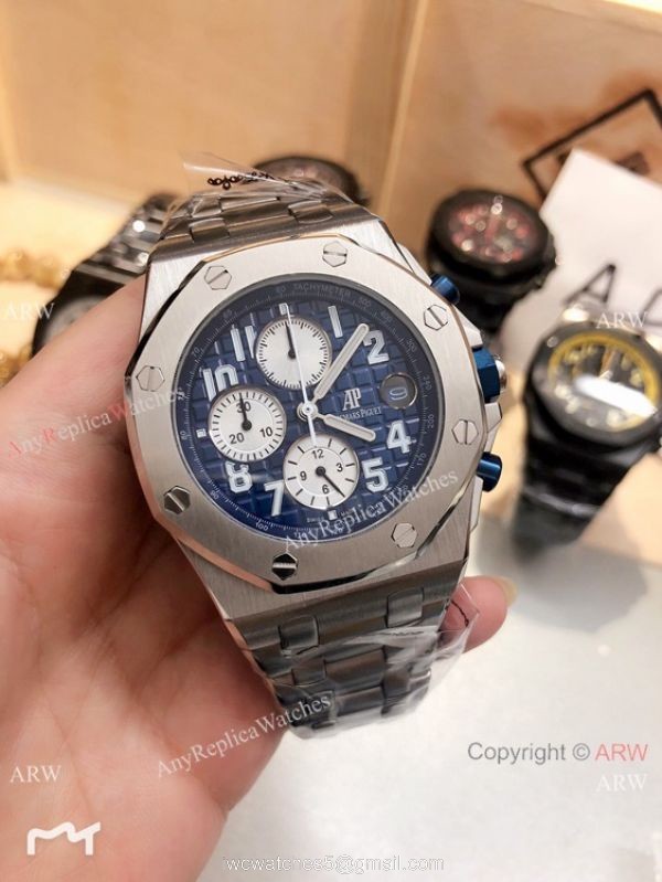 Solid Black Audemars Piguet Royal Oak Offshore Replica Watches Chronograph Dial 42mm