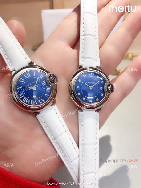 Best Quality Cartier Ballon Bleu de Quartz Watch Stainless Steel Blue Dial
