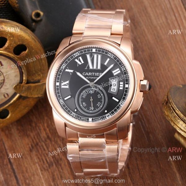 High Quality Replica Cartier Calibre de Cartier 2 Tone Rose Gold Watches