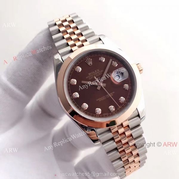 (EW) Rolex Everose Replica Watch 41mm Datejust II Coffee Brown Dial