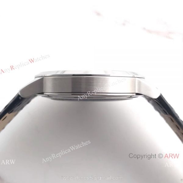 Montblanc Meisterstuck Watch Stainless Steel White Face Black Leather Strap