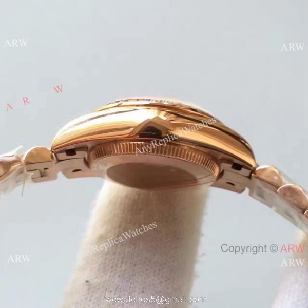Rolex Lady Datejust 26mm Copy Watch Rose Gold Brown Dial