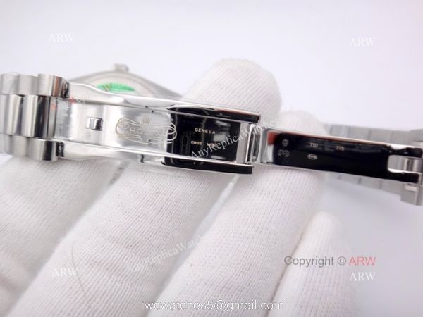 Buy AAA Quality Copy Rolex Day Date Black Roman Watch Men Size 36mm