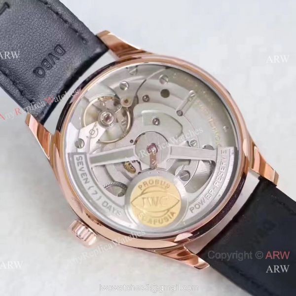 New IWC Portugieser 7 days power reserve Replica Watch Rose Gold White