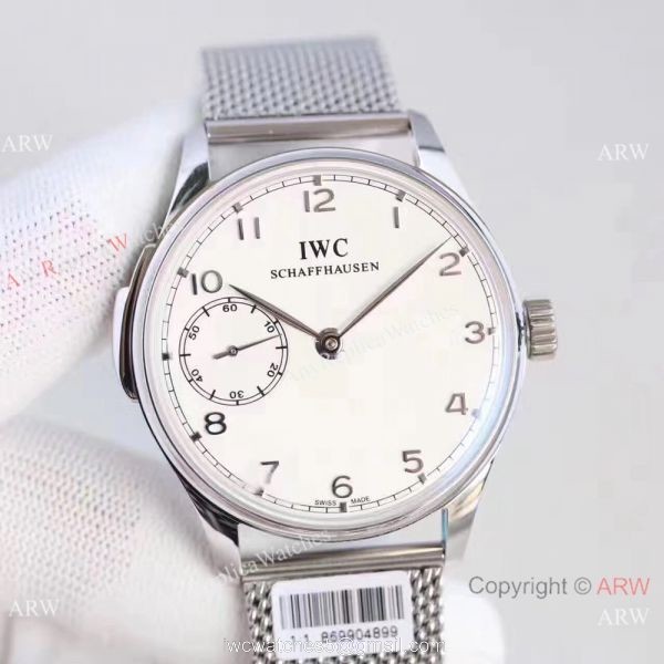 Replica IWC Portuguese Minute Repeater Stainless Steel Mesh Strap Watch