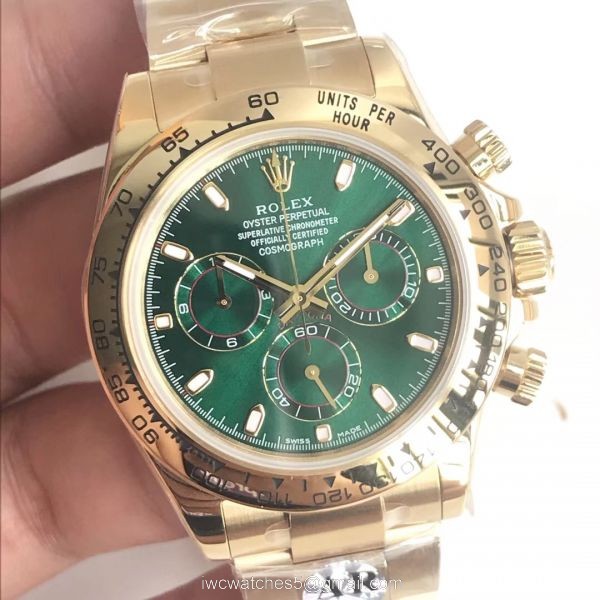 Rolex AR Factory Daytona Green Dial Yellow Gold Watch (904L SS)