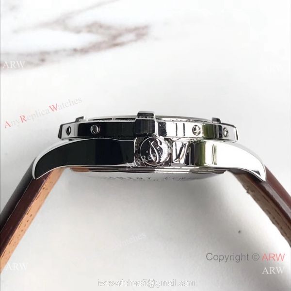 Swiss Grade Breitling Colt Automatic Chronometre 500m Watch White Dial Brown Leather
