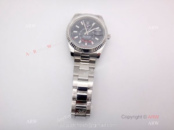 High Quality Rolex Sky Dweller Replica Watch Stainless Steel Black Face 40mm