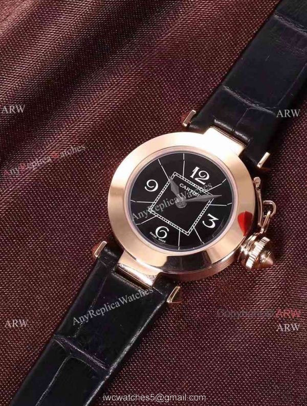 Knock off Cartier Pasha Ladies 28MM Watch Rose Gold Pink Version