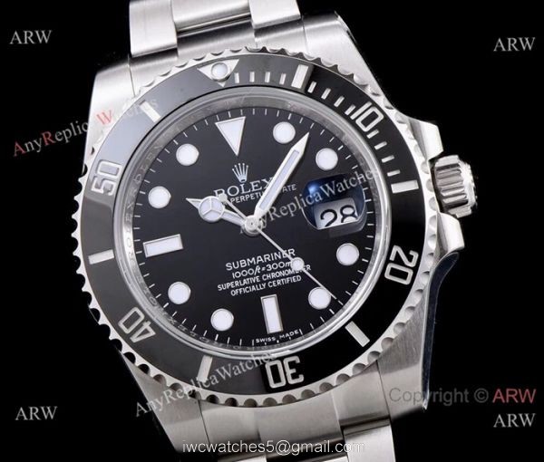 AR Factory Replica Rolex Submariner Black Dial Swiss 2824 Watch 40mm