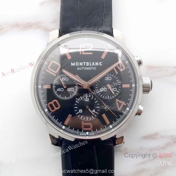 Swiss Grade 1 7750 MontBlanc Timewalker SS Rose Gold Markers / Mont Blanc Knock Off Watch