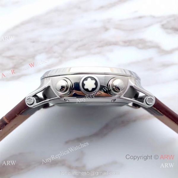 Mont Blanc Clone TimeWalker Chronograph Brown Leather Strap Watch Grade AAA